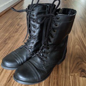 Steven Madden Black Troopa Combat Boots 7.5